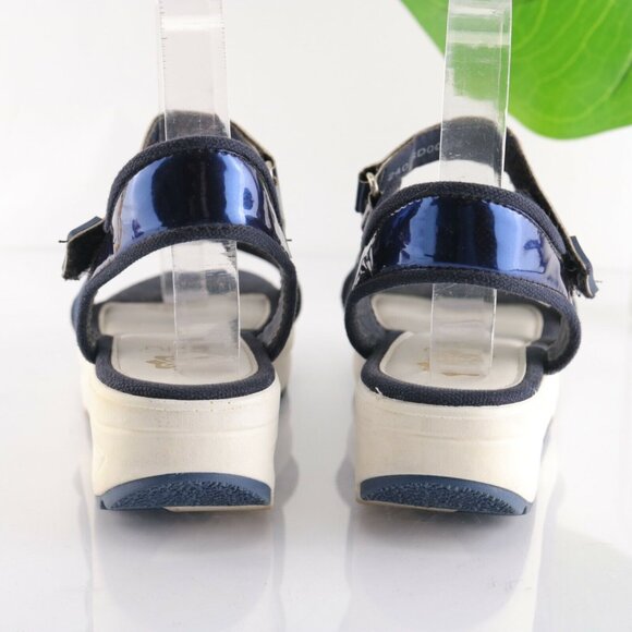 STIU Women's Sandal Size 7 Strappy Blue Elastic Glitter Platform casual Comfy - Picture 6 of 12